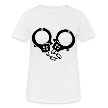handschellen - Frauen T-Shirt atmungsaktiv - Weiß - Vorne - AI Model Female 172 dark (172cm)