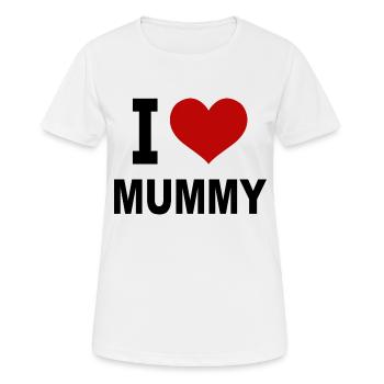 I love mummy - Frauen T-Shirt atmungsaktiv - Weiß - Vorne - AI Model Female 172 dark (172cm)