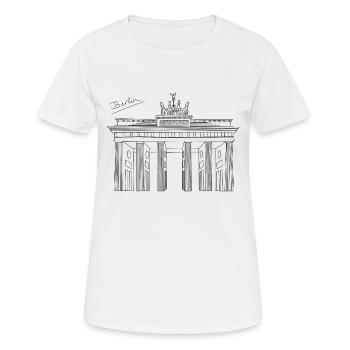 Brandenburger Tor - Frauen T-Shirt atmungsaktiv - Weiß - Vorne - AI Model Female 172 dark (172cm)