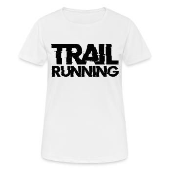 Trail Running Sport - Frauen T-Shirt atmungsaktiv - Weiß - Vorne - AI Model Female 172 dark (172cm)