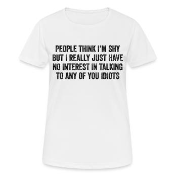 No interest in small talk - Women's Breathable T-Shirt - white - Front - AI Model Female 172 dark (172cm)