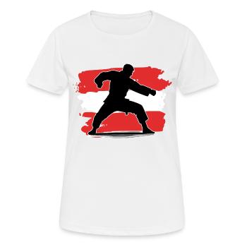 Österreich Flagge Judo - Frauen T-Shirt atmungsaktiv - Weiß - Vorne - AI Model Female 172 dark (172cm)