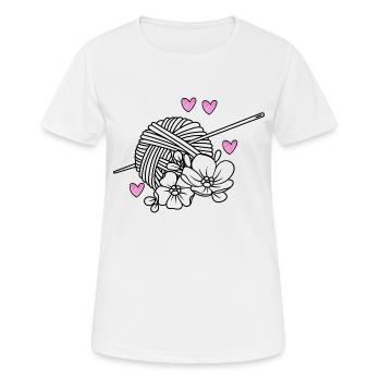 Tricot Tricot Crochet Tricoteur - T-shirt respirant Femme - blanc - Devant - AI Model Female 172 dark (172cm)