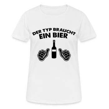 The guy needs a beer - Women's Breathable T-Shirt - white - Front - AI Model Female 172 dark (172cm)