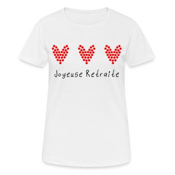 RETRAITE. RETRAITE. RETRAITEE. RETRAITE - T-shirt respirant Femme - blanc - Devant - AI Model Female 172 dark (172cm)