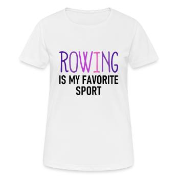 L’aviron est mon sport préféré - Rudern - Ruderin - T-shirt respirant Femme - blanc - Devant - AI Model Female 172 dark (172cm)