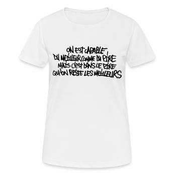 Pire comme du meilleur - T-shirt respirant Femme - blanc - Devant - AI Model Female 172 dark (172cm)