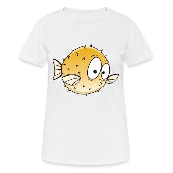 Kugelfisch - Frauen T-Shirt atmungsaktiv - Weiß - Vorne - AI Model Female 172 dark (172cm)