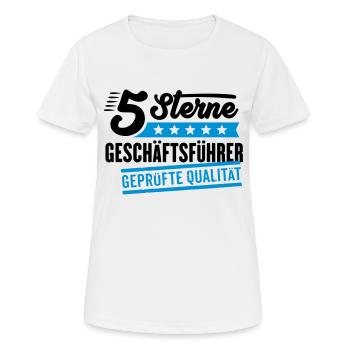 5Sterne Geschäftsführer - Frauen T-Shirt atmungsaktiv - Weiß - Vorne - AI Model Female 172 dark (172cm)