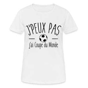Je peux pas j'ai coupe du monde - T-shirt respirant Femme - blanc - Devant - AI Model Female 172 dark (172cm)