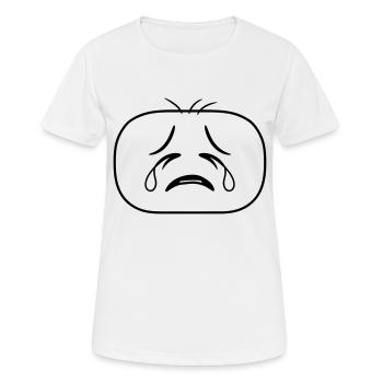 face tête triste pleurer traenen ungluec - T-shirt respirant Femme - blanc - Devant - AI Model Female 172 dark (172cm)