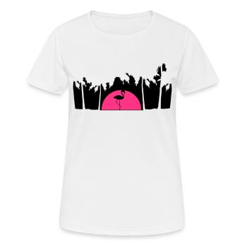 vacances palmiers Miami vacances soleil été île mer - T-shirt respirant Femme - blanc - Devant - AI Model Female 172 dark (172cm)