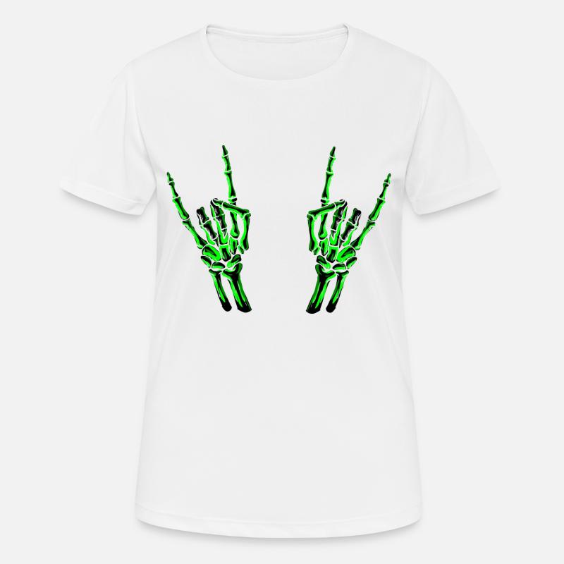 Skeleton Rock Hands - Women's Breathable T-Shirt - white