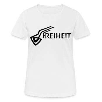 liberté - T-shirt respirant Femme - blanc - Devant - AI Model Female 172 dark (172cm)