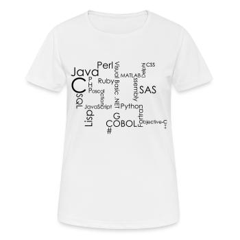 Langages de Programmation - T-shirt respirant Femme - blanc - Devant - AI Model Female 172 dark (172cm)