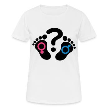 Point d'interrogation empreintes pieds icône fille - T-shirt respirant Femme - blanc - Devant - AI Model Female 172 dark (172cm)