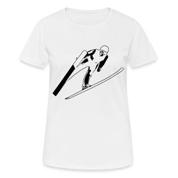 Skispringen - Skispringer - Ski Jumping - Frauen T-Shirt atmungsaktiv - Weiß - Vorne - AI Model Female 172 dark (172cm)