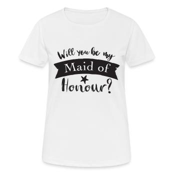Wirst du meine Trauzeugin sein? - Frauen T-Shirt atmungsaktiv - Weiß - Vorne - AI Model Female 172 dark (172cm)