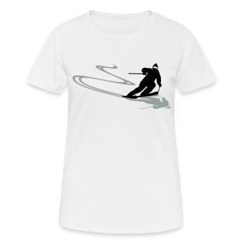 Skifahrer Spur - Frauen T-Shirt atmungsaktiv - Weiß - Vorne - AI Model Female 172 dark (172cm)