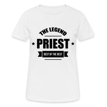 Pfarrer / Priester / Katholisch / Religion - Frauen T-Shirt atmungsaktiv - Weiß - Vorne - AI Model Female 172 dark (172cm)