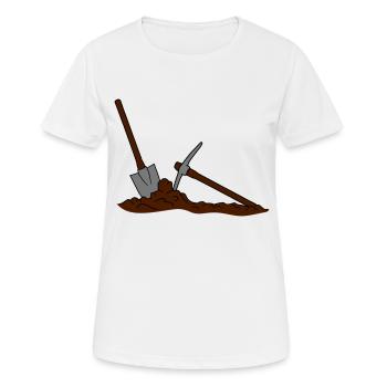 spitzhacke buddeln loch haufen schaufel graben - Frauen T-Shirt atmungsaktiv - Weiß - Vorne - AI Model Female 172 dark (172cm)