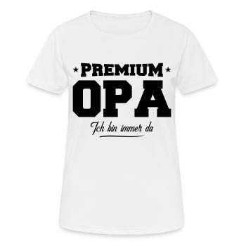 opa premium - Frauen T-Shirt atmungsaktiv - Weiß - Vorne - AI Model Female 172 dark (172cm)