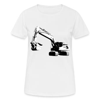 Bagger - Frauen T-Shirt atmungsaktiv - Weiß - Vorne - AI Model Female 172 dark (172cm)