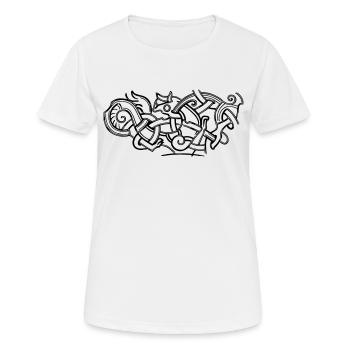 conception d'impression de dessin de symbole celtique antique - T-shirt respirant Femme - blanc - Devant - AI Model Female 172 dark (172cm)