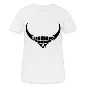 Sourire démoniaque de la bouche - T-shirt respirant Femme - blanc - Devant - AI Model Female 172 dark (172cm)