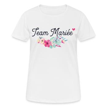 team mariée - T-shirt respirant Femme - blanc - Devant - AI Model Female 172 dark (172cm)