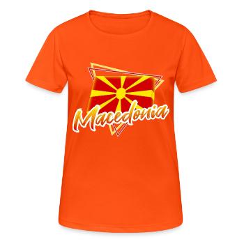Macédoine - T-shirt respirant Femme - orange néon - Devant - AI Model Female 172 dark (172cm)