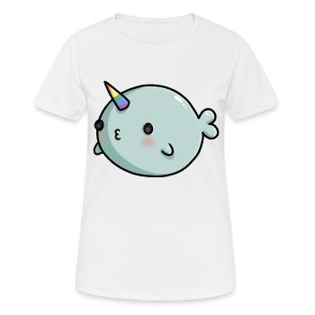 Sweet Narwhal Queer Gay Flag Flag LGBTQ Kawaii - Women's Breathable T-Shirt - white - Front - AI Model Female 172 dark (172cm)