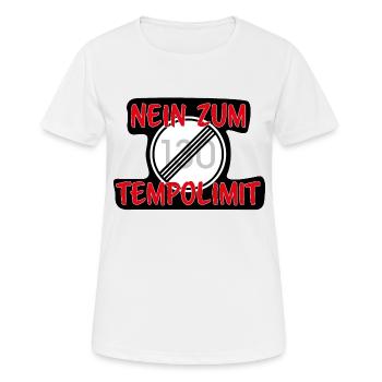 Nein zum Tempolimit Deutschland Verkehr Autobahn - Frauen T-Shirt atmungsaktiv - Weiß - Vorne - AI Model Female 172 dark (172cm)