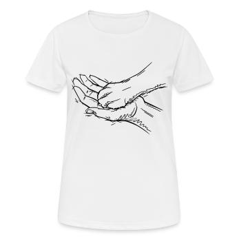 Gib Pfote - Frauen T-Shirt atmungsaktiv - Weiß - Vorne - AI Model Female 172 dark (172cm)