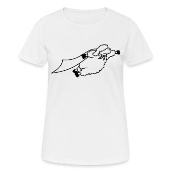 Superheld Schaf lustig - Frauen T-Shirt atmungsaktiv - Weiß - Vorne - AI Model Female 172 dark (172cm)