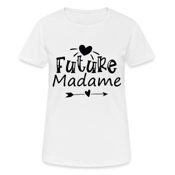 Future madame. Evjf. - T-shirt respirant Femme - blanc - Devant - AI Model Female 172 dark (172cm)