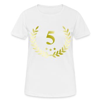 5 Number wreath - Women's Breathable T-Shirt - white - Front - AI Model Female 172 dark (172cm)