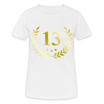 13 Couronne numérique - T-shirt respirant Femme - blanc - Devant - AI Model Female 172 dark (172cm)