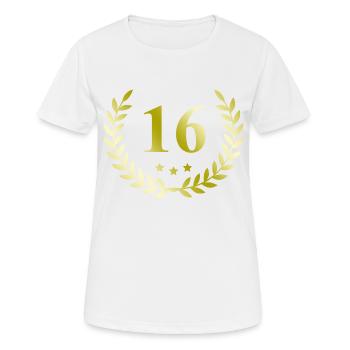 16 Couronne numérique - T-shirt respirant Femme - blanc - Devant - AI Model Female 172 dark (172cm)