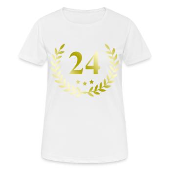 24 Couronne numérique - T-shirt respirant Femme - blanc - Devant - AI Model Female 172 dark (172cm)