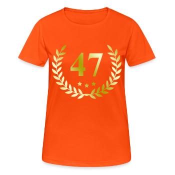 47 Zahl Kranz - Frauen T-Shirt atmungsaktiv - Neonorange - Vorne - AI Model Female 172 dark (172cm)