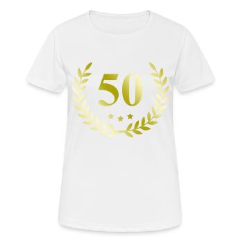 50 Number wreath - Women's Breathable T-Shirt - white - Front - AI Model Female 172 dark (172cm)
