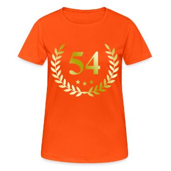 54 Number wreath - Women's Breathable T-Shirt - neon orange - Front - AI Model Female 172 dark (172cm)