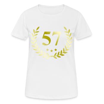 57 Couronne numérique - T-shirt respirant Femme - blanc - Devant - AI Model Female 172 dark (172cm)