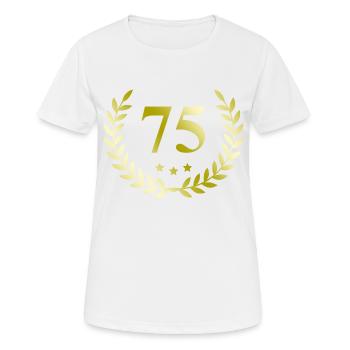 75 Number wreath - Women's Breathable T-Shirt - white - Front - AI Model Female 172 dark (172cm)