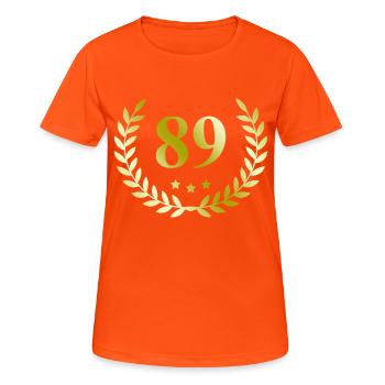 89 Number wreath - Women's Breathable T-Shirt - neon orange - Front - AI Model Female 172 dark (172cm)