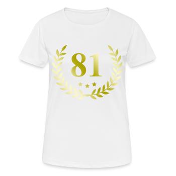 81 Number wreath - Women's Breathable T-Shirt - white - Front - AI Model Female 172 dark (172cm)