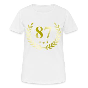 87 Number of wreath - Women's Breathable T-Shirt - white - Front - AI Model Female 172 dark (172cm)