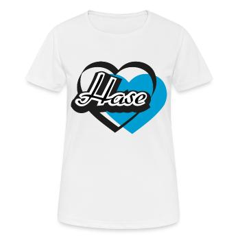 Kosename Hase Herz - Frauen T-Shirt atmungsaktiv - Weiß - Vorne - AI Model Female 172 dark (172cm)