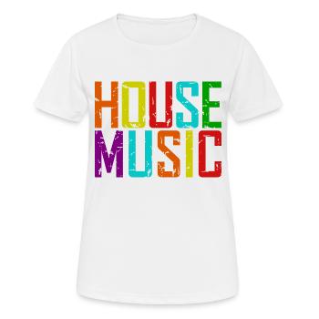 House Music LGBT Regenbogen - Frauen T-Shirt atmungsaktiv - Weiß - Vorne - AI Model Female 172 dark (172cm)
